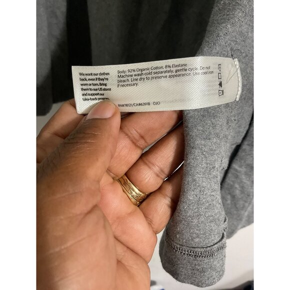 Eileen Fisher Lightweight Hoodie Cardigan Sweater with Pockets in Grey Medium - Picture 6 of 11